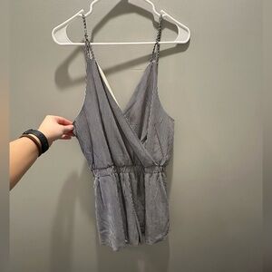 Dry Goods Navy and White Striped Romper